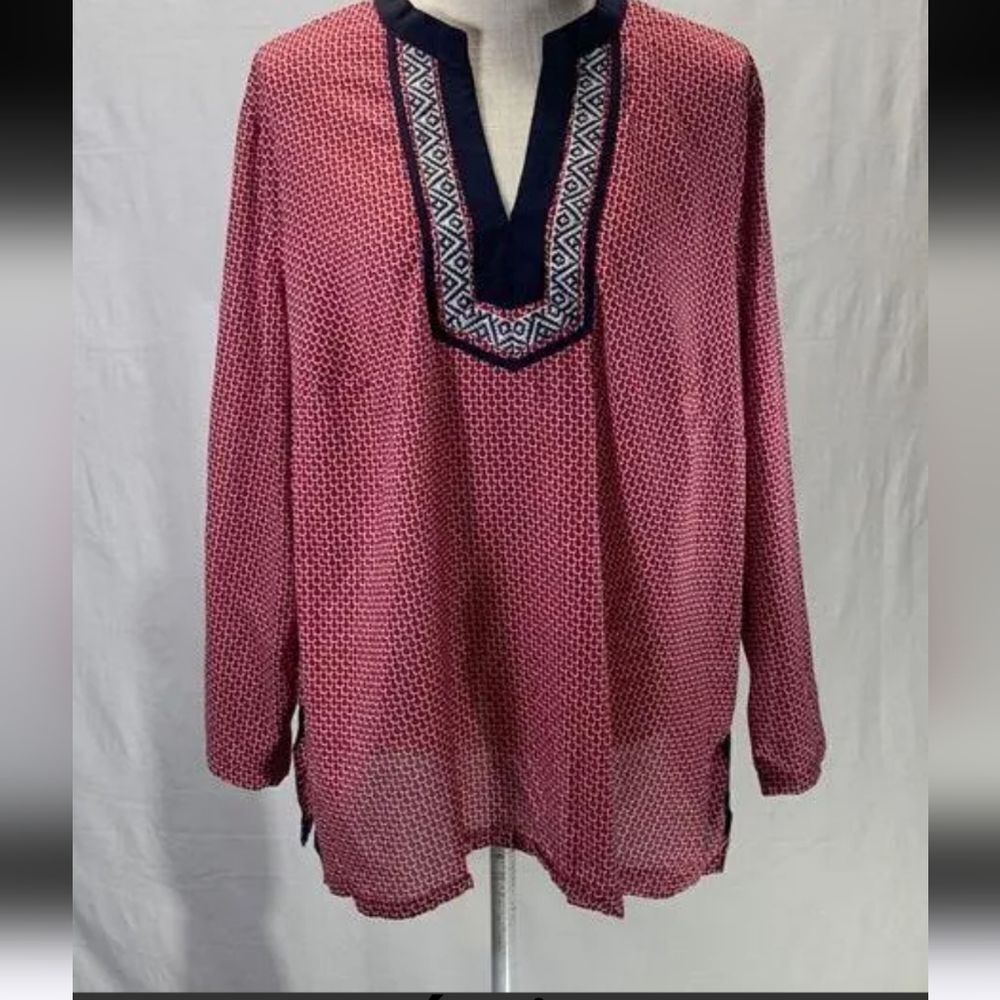 Talbots Red and Black Polka Dot Fabric